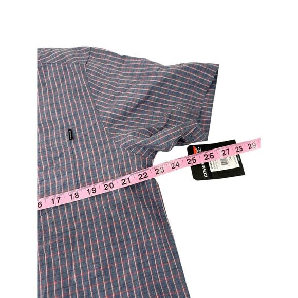 Oniell Men’s Gray Plaid Casual Short Sleeve Button Up Shirt Men’s Size XL New - Picture 7 of 8